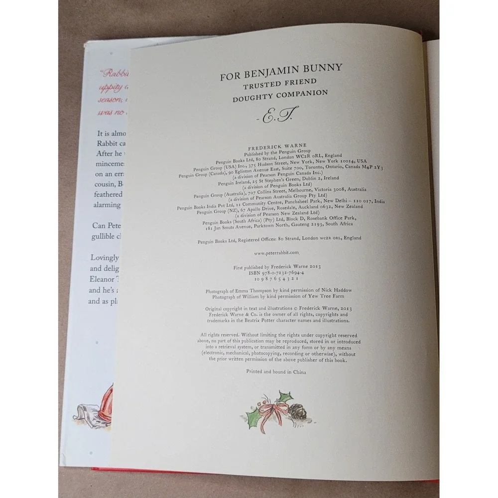 The Christmas Tale of Peter Rabbit Emma‎ Thompson Frederick Warne Book